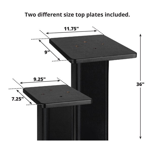 Main product image for Dayton Audio SSWB36B 36" Universal Wood Speaker Stand Pair, Black240-743